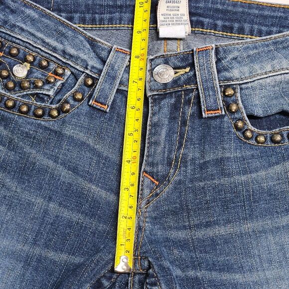 True Religion Billy Jeans Womens 30 Studs Details Flaps Pockets Low Rise Y2K - Picture 4 of 15